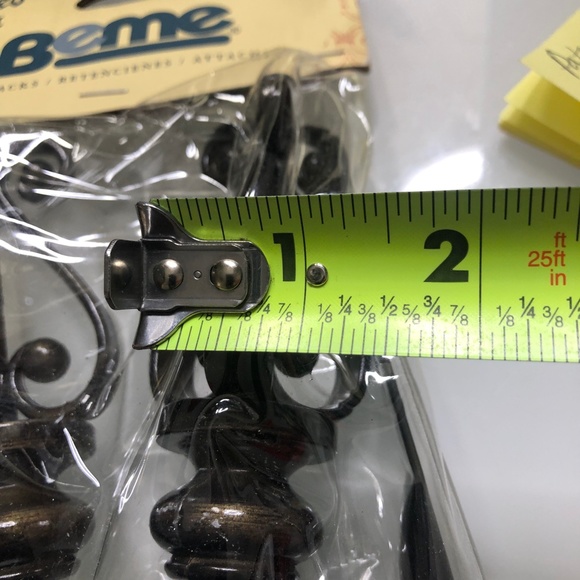 IKEA Forged Iron Beme 2 Pcs Dark Bronze Metal Curtain Rod Holdback Home Accents - Picture 8 of 10